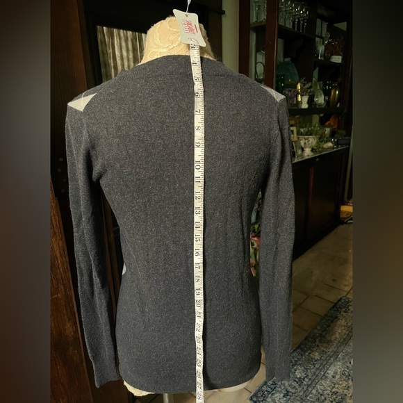 J crew argyle cashmere blend sweater/ grey/  white/ charcoal size small-like new - Picture 8 of 12